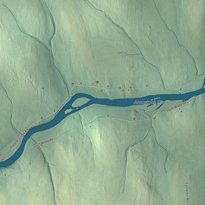 Terrain and local geography detail from the Wade, Maine map