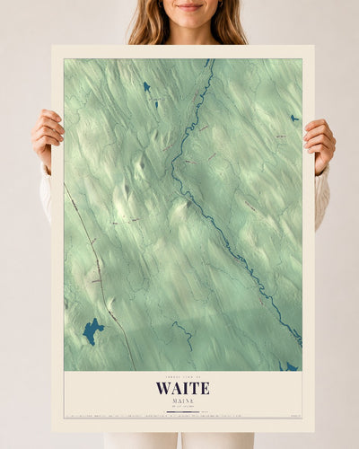 Waite, Maine map print - 24 x 36 archival matte print