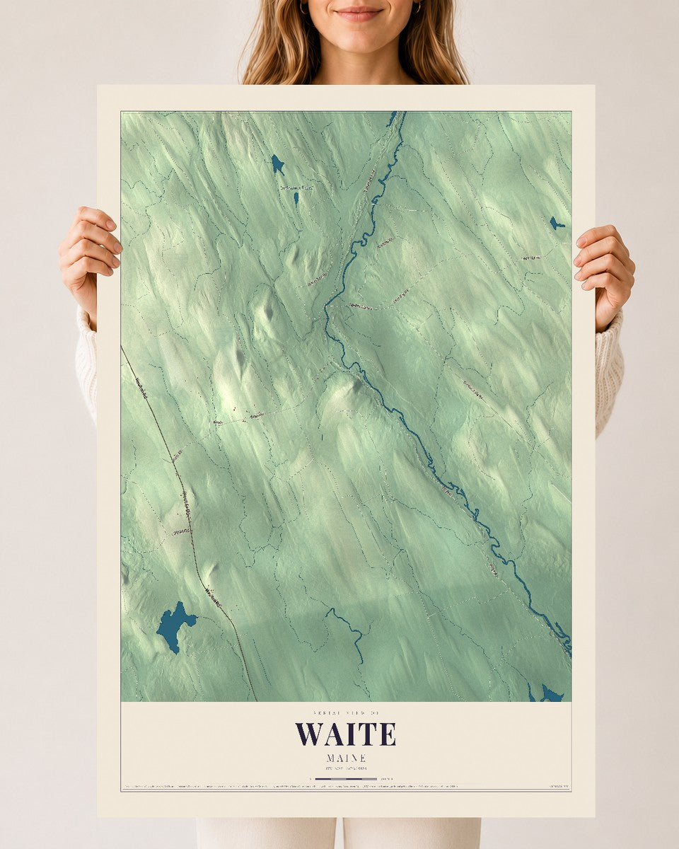 Waite, Maine map print - 24 x 36 archival matte print