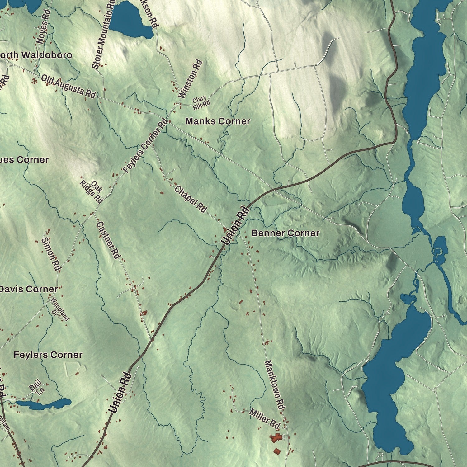 Street and neighborhood detail from the Waldoboro, Maine map