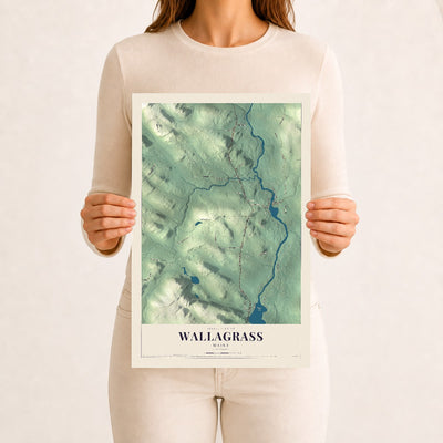 Wallagrass, Maine map print - 12 x 18 archival matte print
