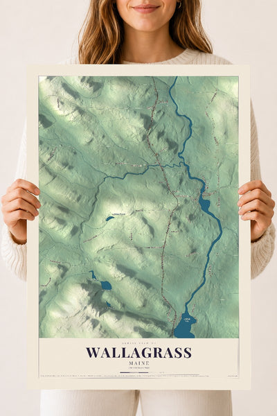Wallagrass, Maine map print - 18 x 24 archival matte print
