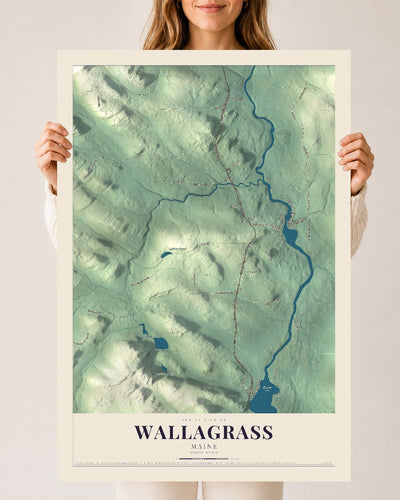 Wallagrass, Maine map print - 24 x 36 archival matte print
