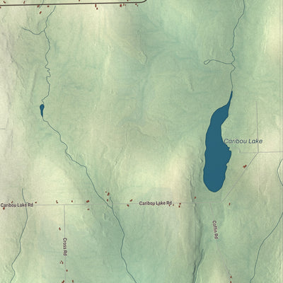 Terrain and local geography detail from the Washburn, Maine map