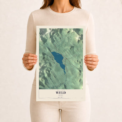 Weld, Maine map print - 12 x 18 archival matte print