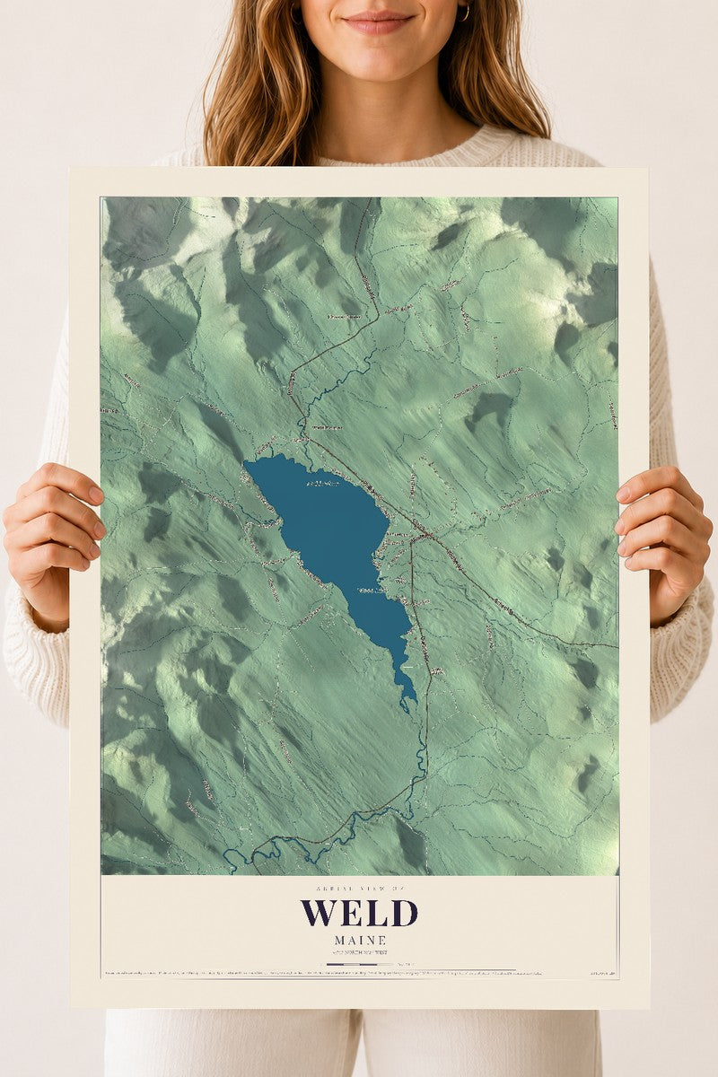 Weld, Maine map print - 18 x 24 archival matte print