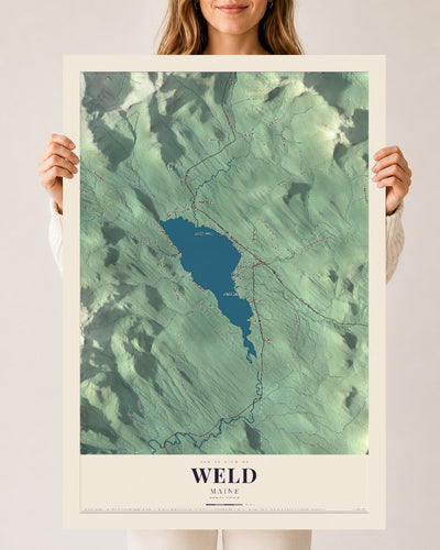 Weld, Maine map print - 24 x 36 archival matte print