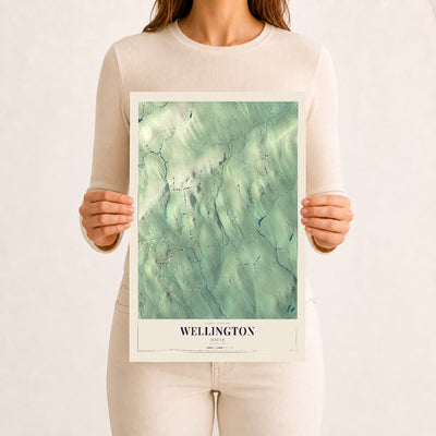 Wellington, Maine map print - 12 x 18 archival matte print