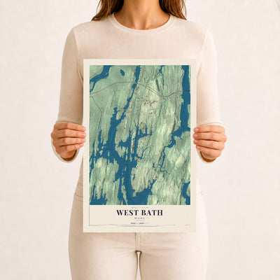 West Bath, Maine map print - 12 x 18 archival matte print
