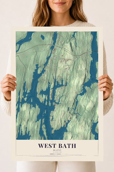 West Bath, Maine map print - 18 x 24 archival matte print