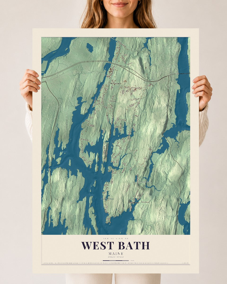 West Bath, Maine map print - 24 x 36 archival matte print