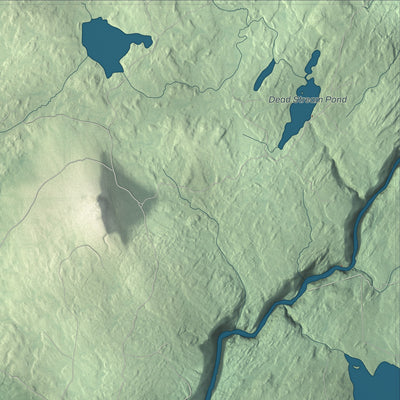 Terrain and local geography detail from the West Forks, Maine map