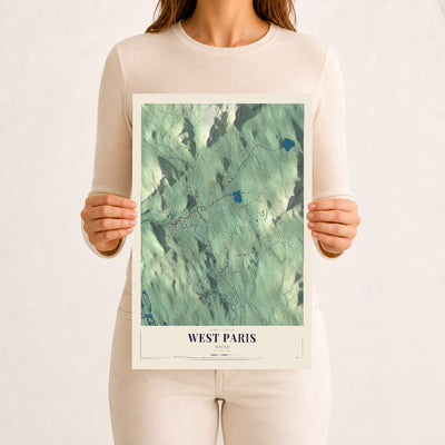 West Paris, Maine map print - 12 x 18 archival matte print