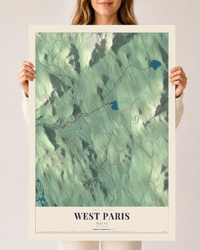 West Paris, Maine map print - 24 x 36 archival matte print