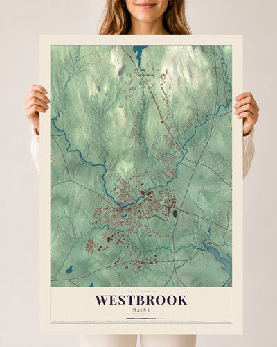 Westbrook, Maine map print - 24 x 36 archival matte print