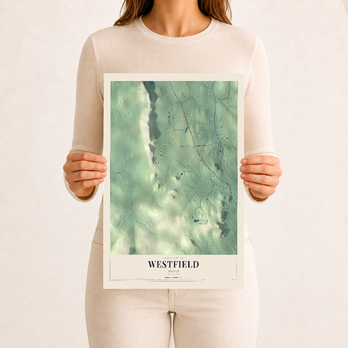 Westfield, Maine map print - 12 x 18 archival matte print