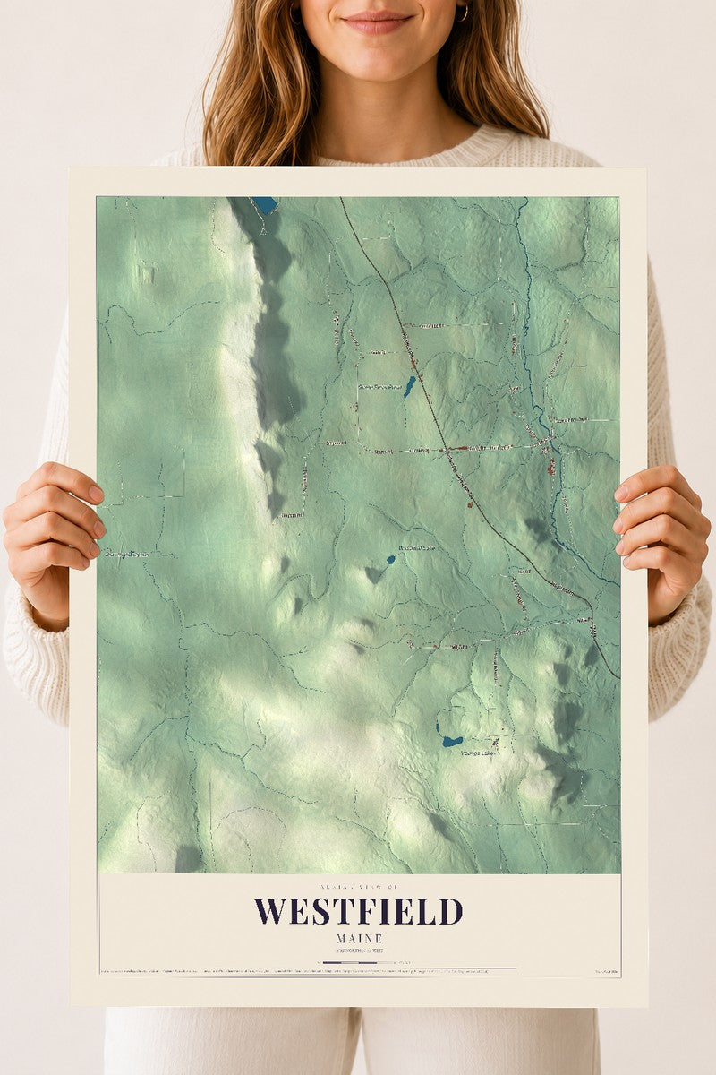Westfield, Maine map print - 18 x 24 archival matte print