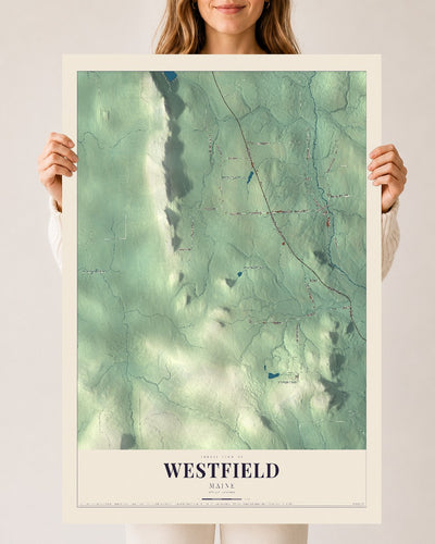Westfield, Maine map print - 24 x 36 archival matte print