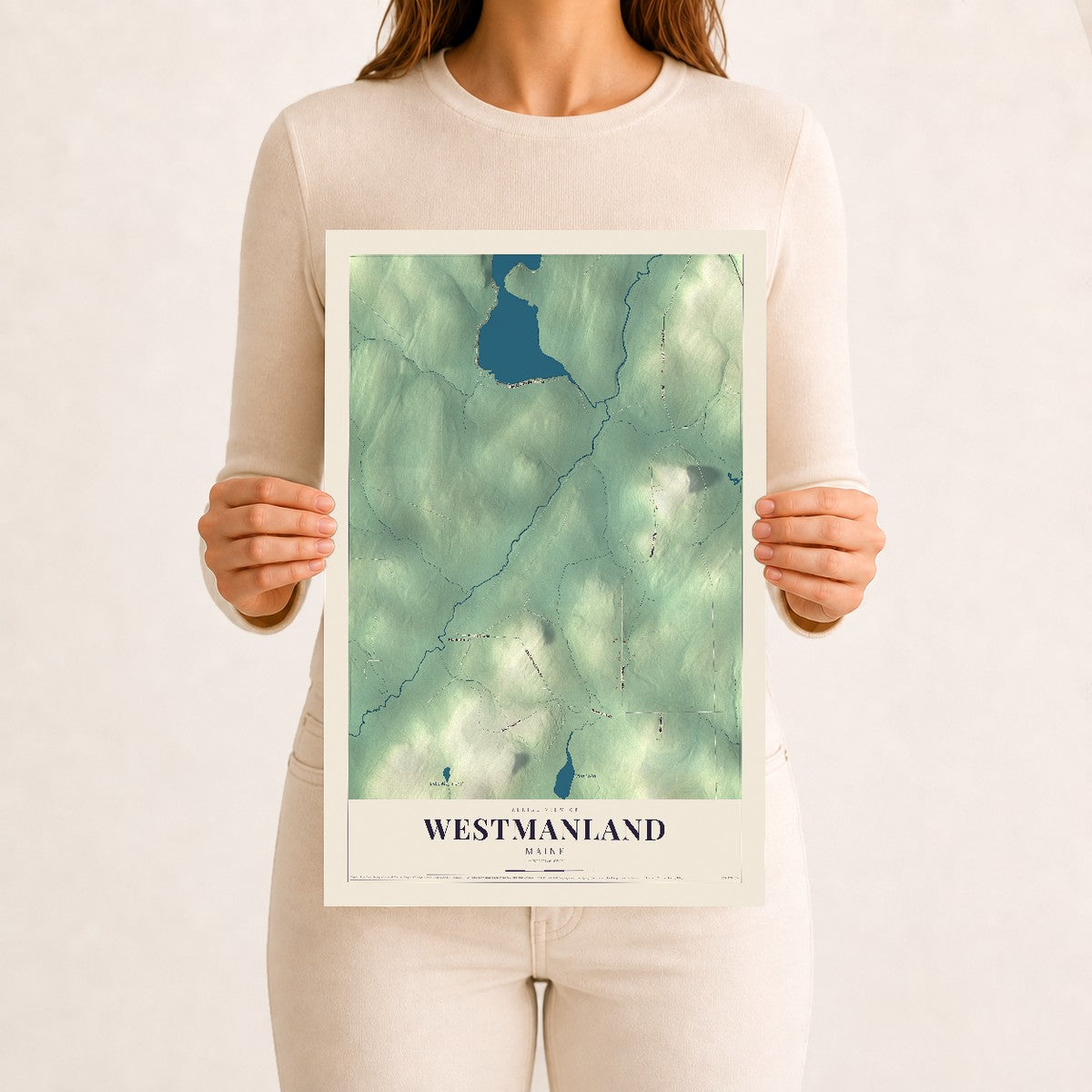 Westmanland, Maine map print - 12 x 18 archival matte print