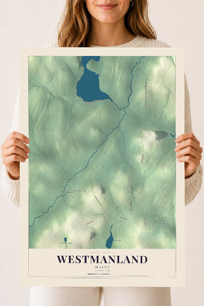 Westmanland, Maine map print - 18 x 24 archival matte print