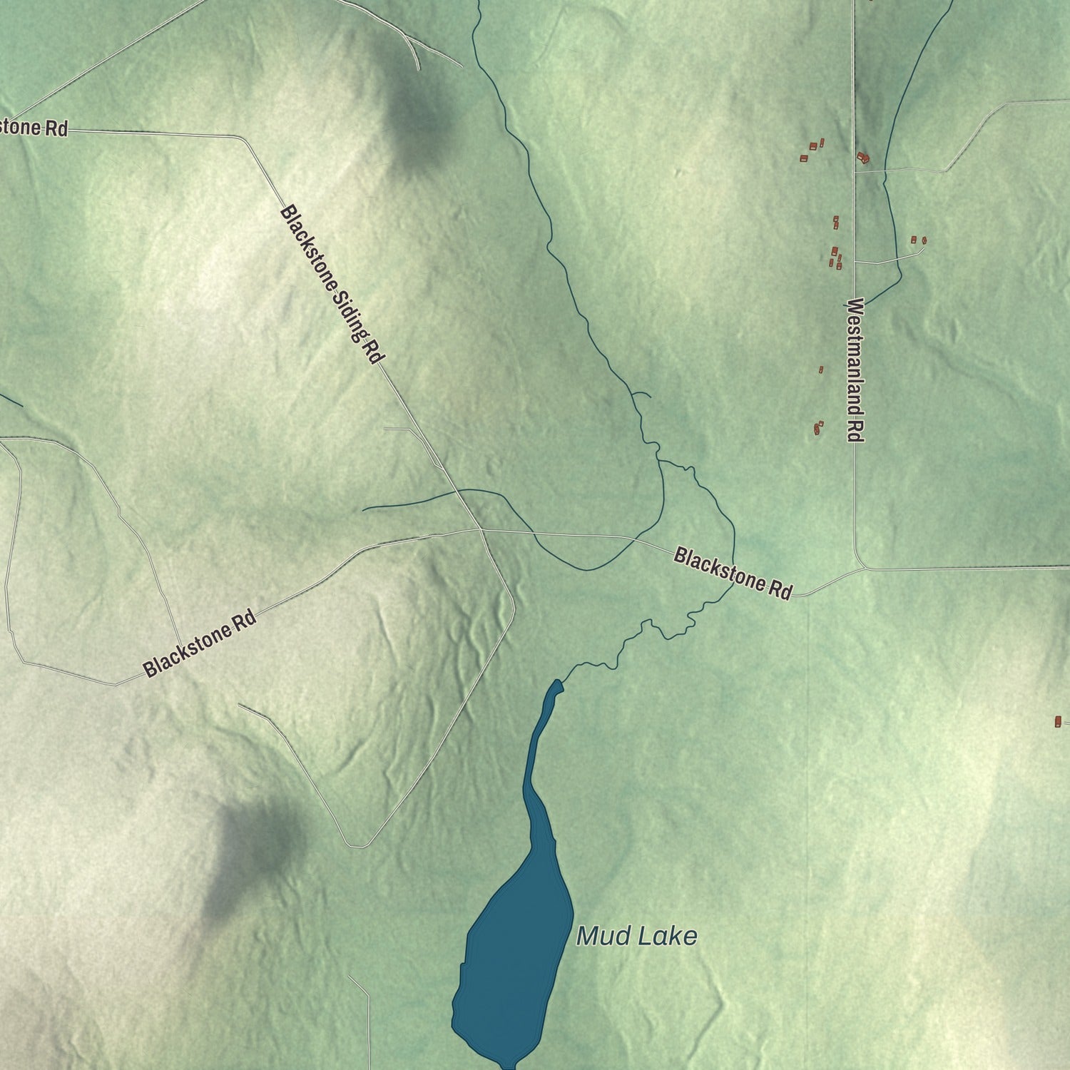 Terrain and local geography detail from the Westmanland, Maine map