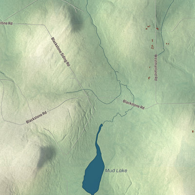 Terrain and local geography detail from the Westmanland, Maine map
