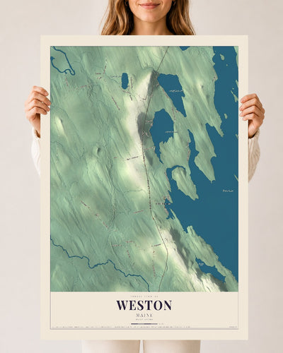 Weston, Maine map print - 24 x 36 archival matte print