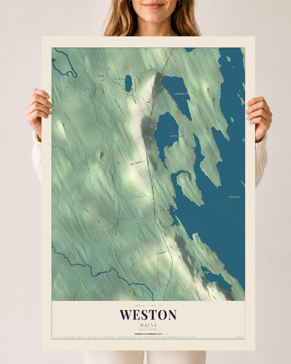 Weston, Maine map print - 24 x 36 archival matte print