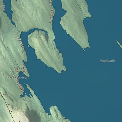 Terrain and local geography detail from the Weston, Maine map