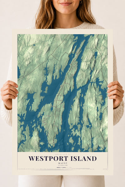 Westport Island, Maine map print - 18 x 24 archival matte print