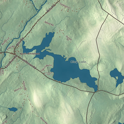 Terrain and local geography detail from the Whitefield, Maine map