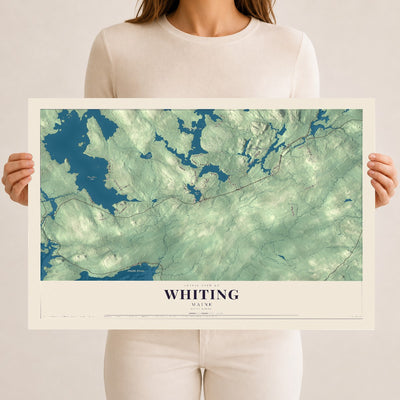 Whiting, Maine map print - 12 x 18 archival matte print