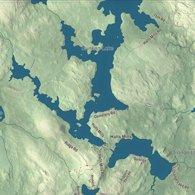 Terrain and local geography detail from the Whiting, Maine map