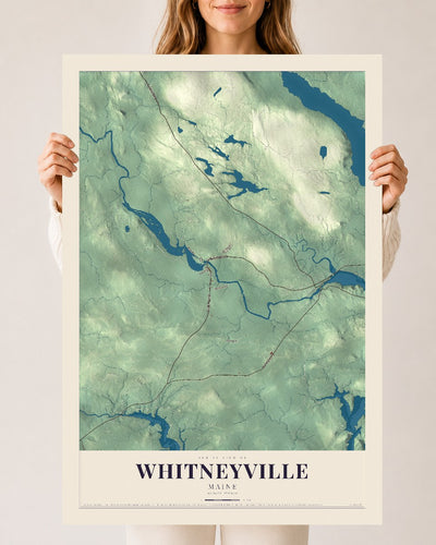 Whitneyville, Maine map print - 24 x 36 archival matte print