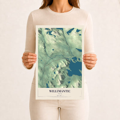 Willimantic, Maine map print - 12 x 18 archival matte print