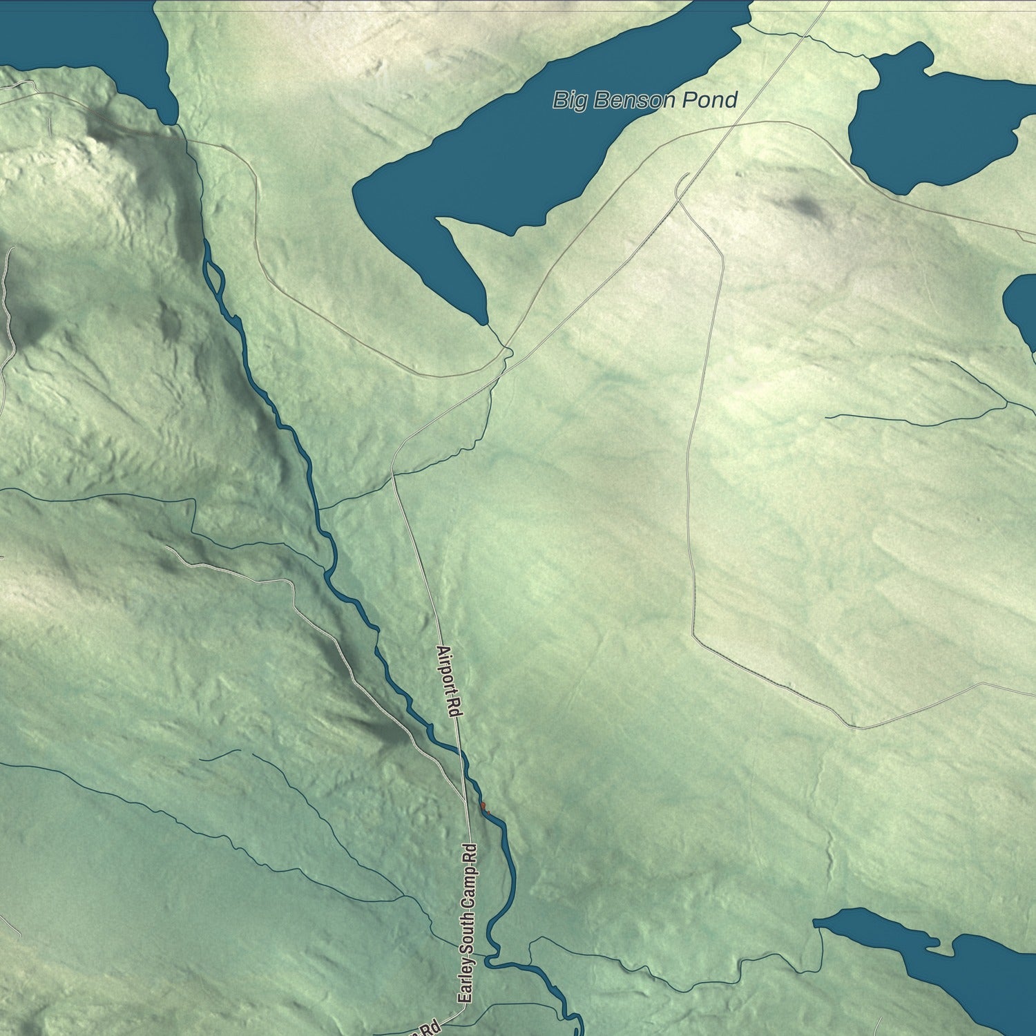 Terrain and local geography detail from the Willimantic, Maine map