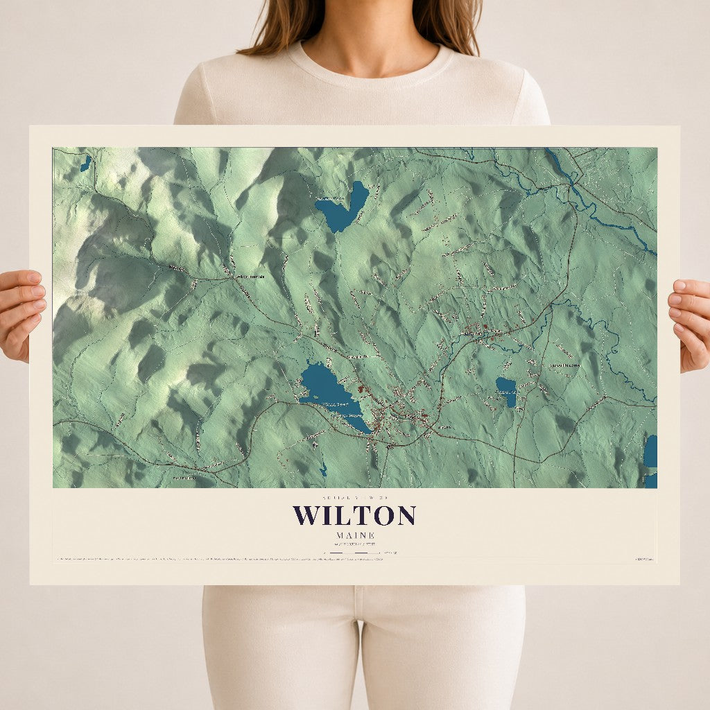 Wilton, Maine map print - 18 x 24 archival matte print