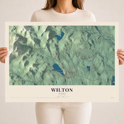 Wilton, Maine map print - 18 x 24 archival matte print