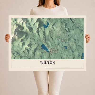 Wilton, Maine map print - 24 x 36 archival matte print