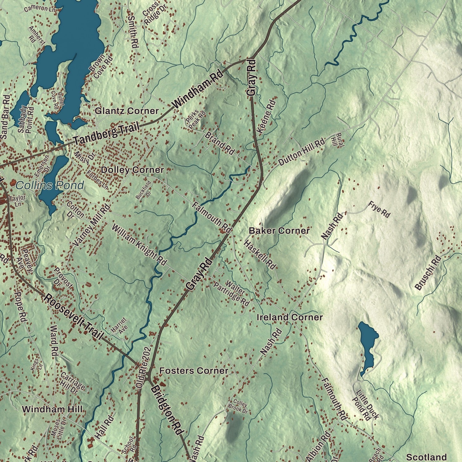 Street and neighborhood detail from the Windham, Maine map