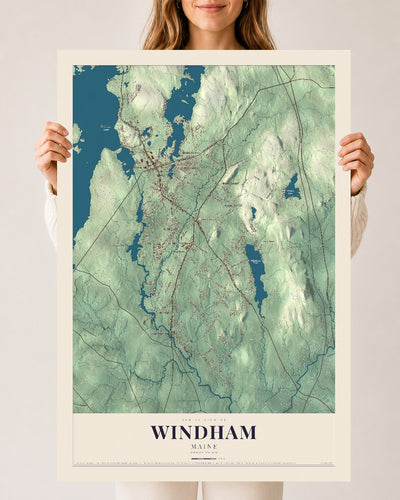 Windham, Maine map print - 24 x 36 archival matte print