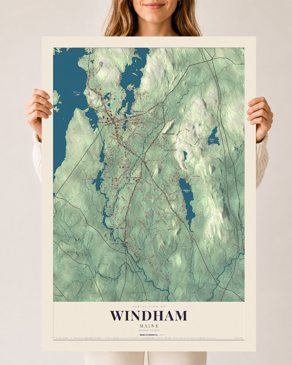 Windham, Maine map print - 24 x 36 archival matte print