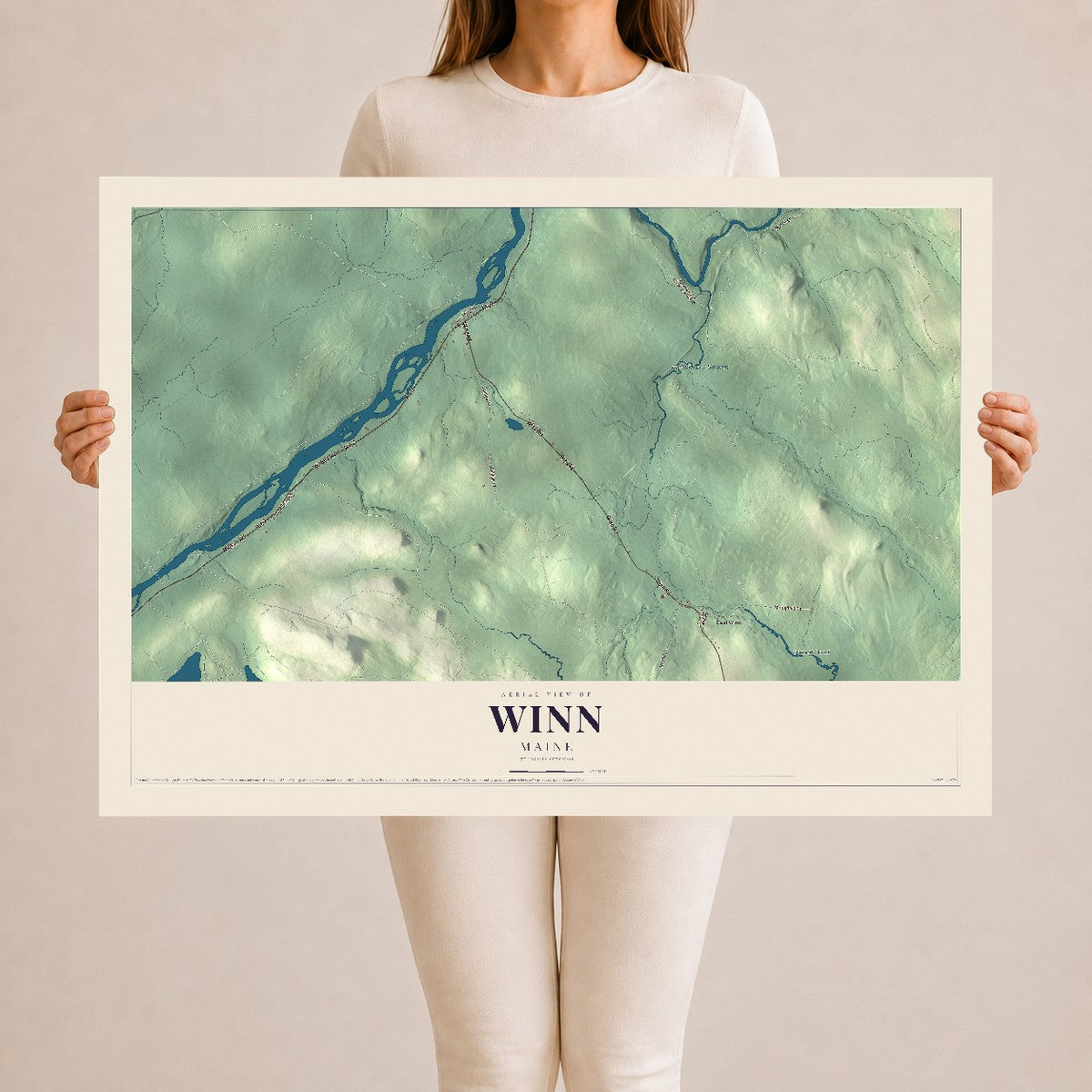 Winn, Maine map print - 24 x 36 archival matte print