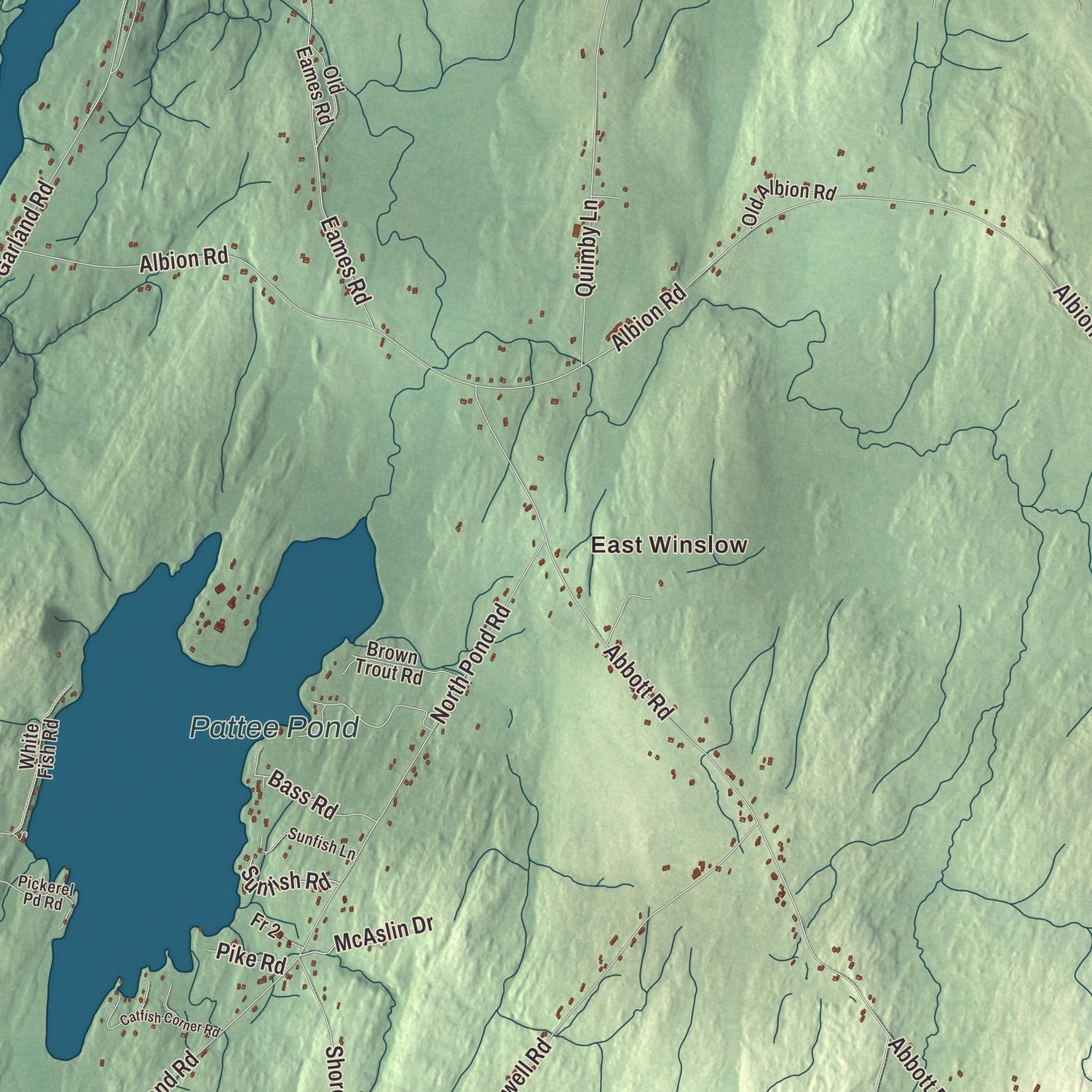 Street and neighborhood detail from the Winslow, Maine map