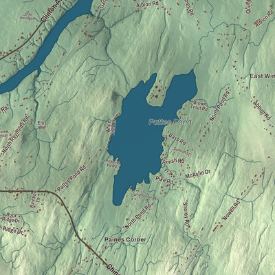 Terrain and local geography detail from the Winslow, Maine map