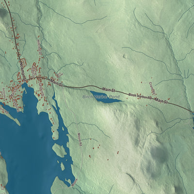 Terrain and local geography detail from the Winter Harbor, Maine map
