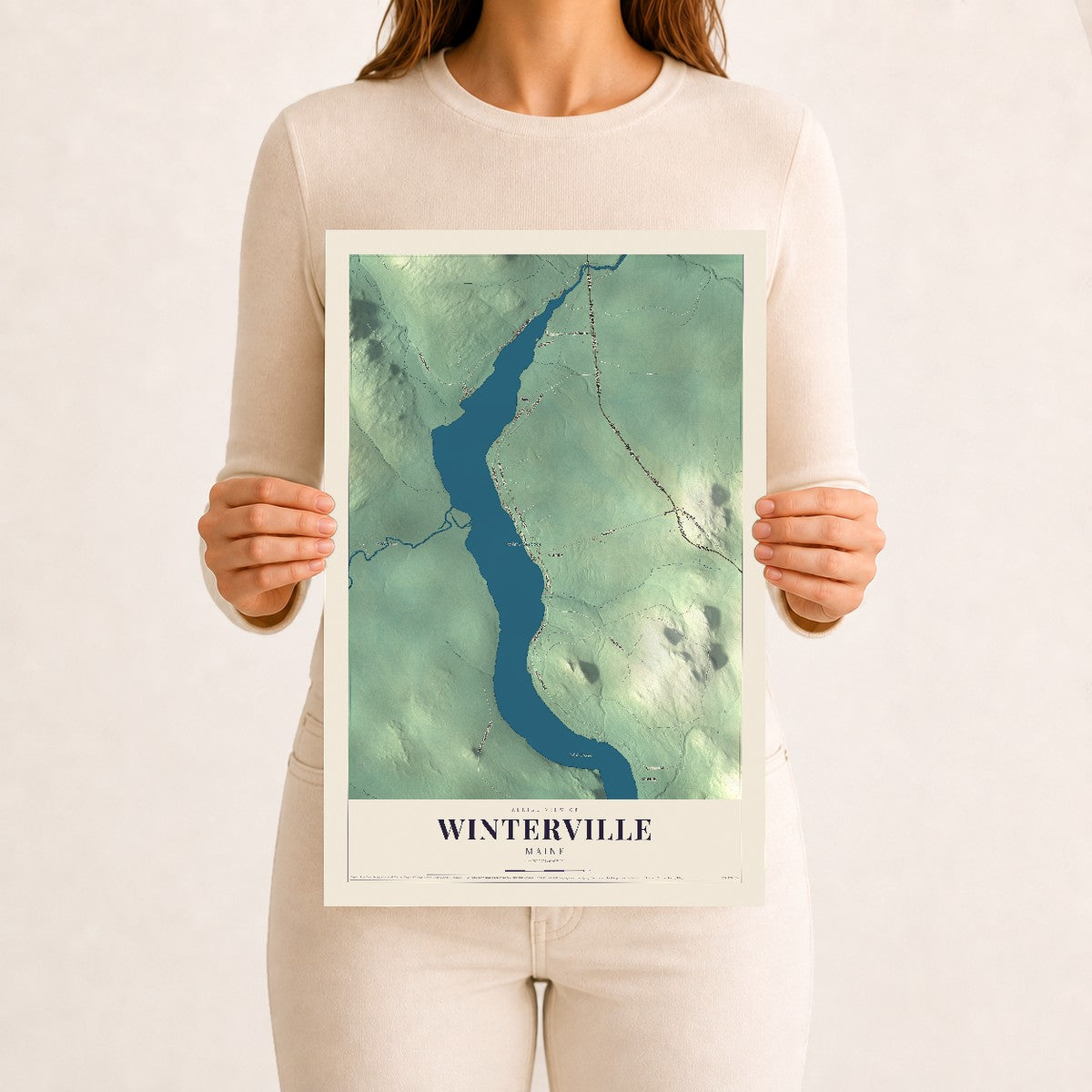 Winterville, Maine map print - 12 x 18 archival matte print