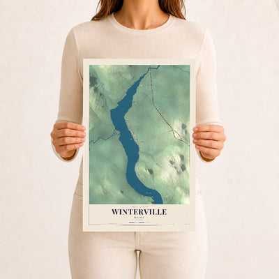 Winterville, Maine map print - 12 x 18 archival matte print
