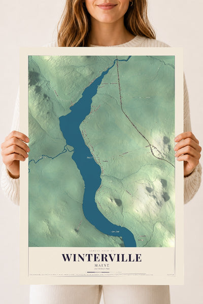 Winterville, Maine map print - 18 x 24 archival matte print