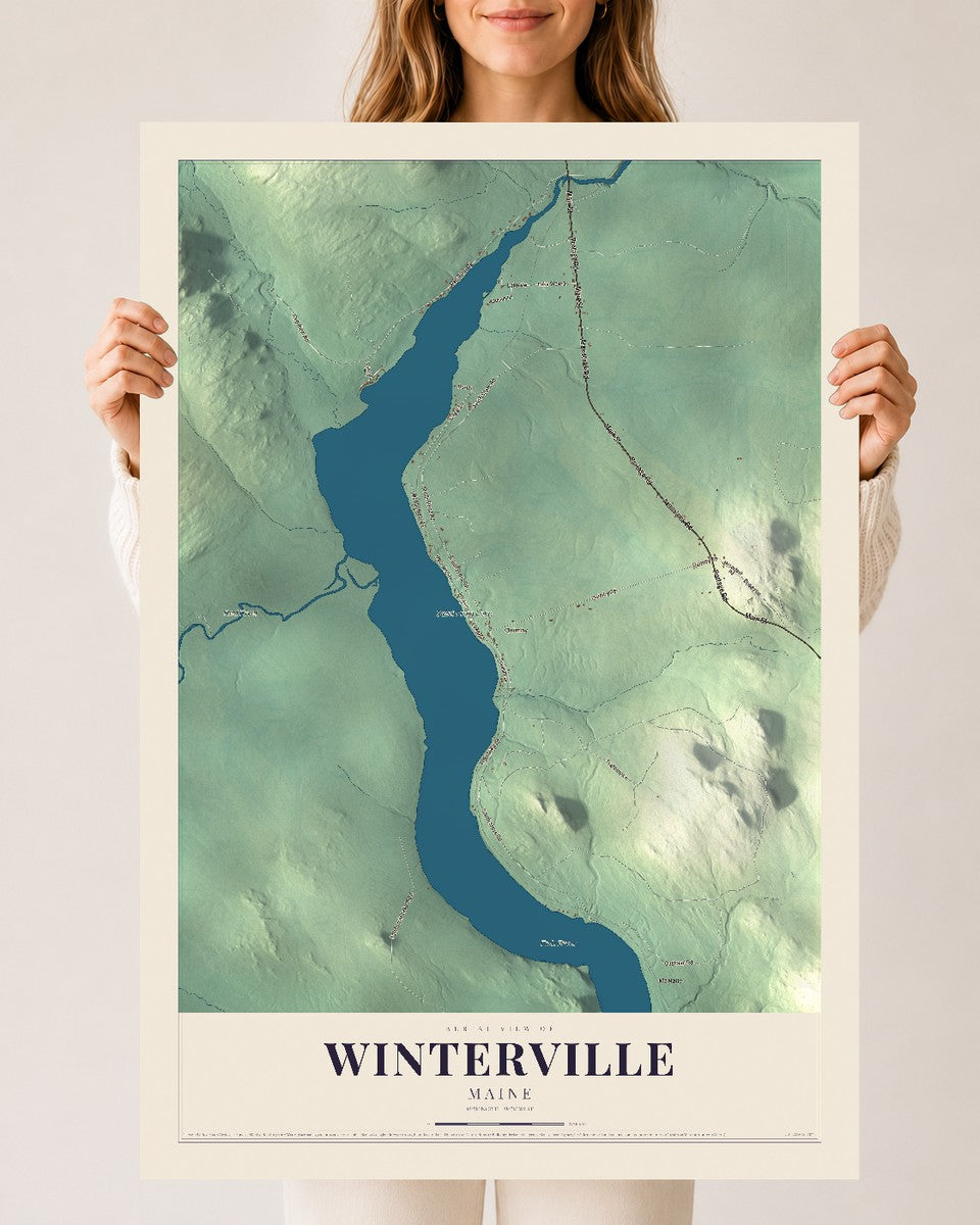 Winterville, Maine map print - 24 x 36 archival matte print
